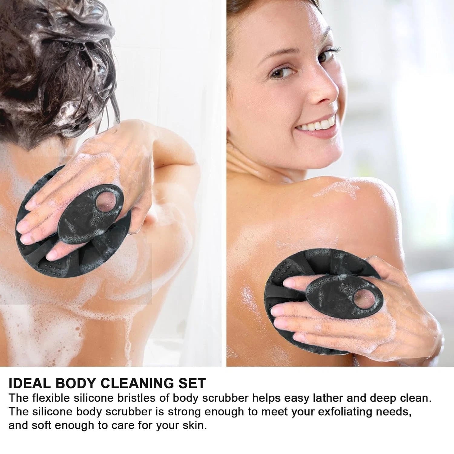 Soft Silicone Handheld Body Scrubber - Gentle Exfoliating Brush for All Skin