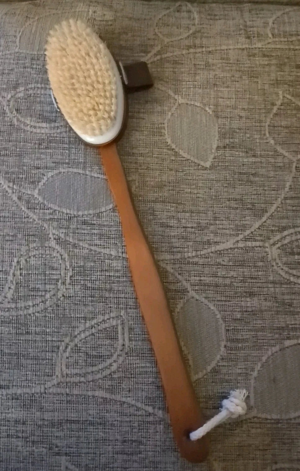Croll & Denecke Bath Brush Dark Wood, Long Handle, Natural Spa Beauty Gift
