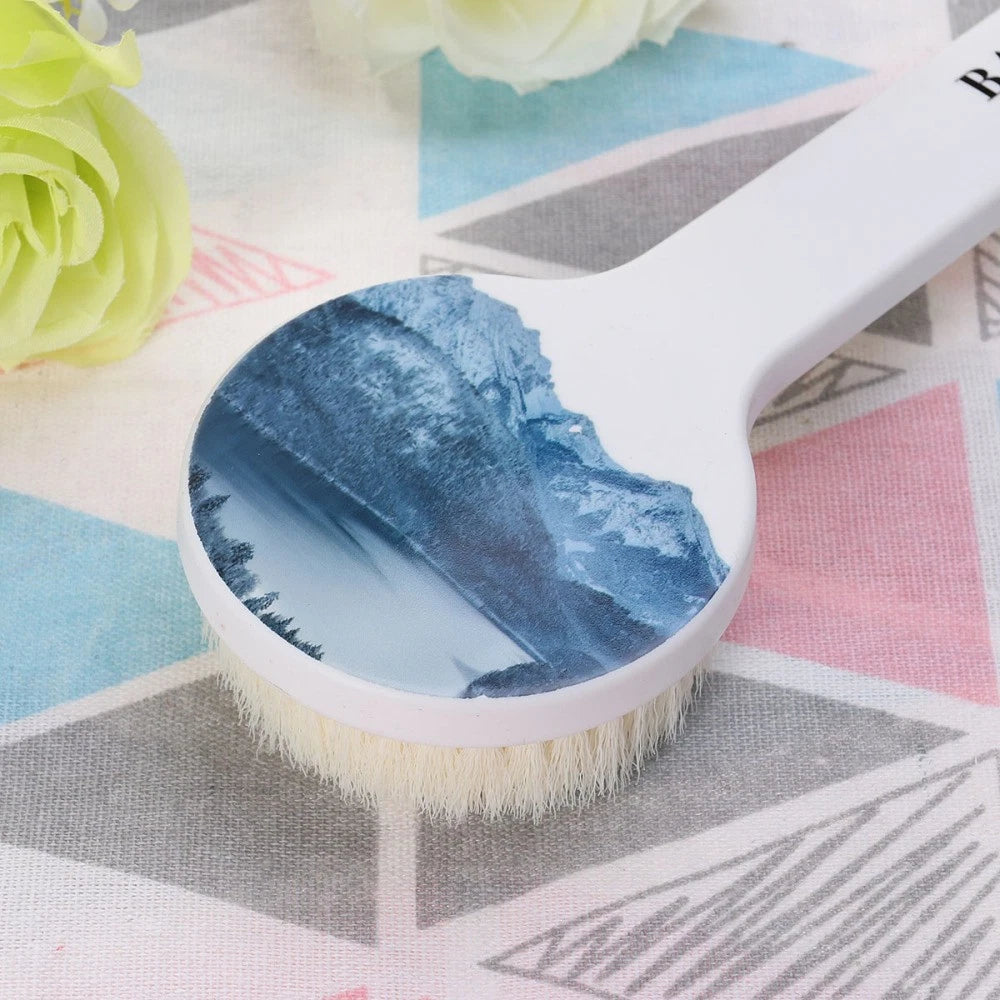 Bath Brush Body Shower Scrubber Skin Exfoliator Long Handle Printed Both