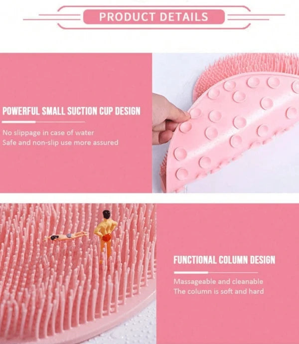 1pcSilicone Shower Foot Scrubber Back Body Brush Massager Pad Mat Bathroom Soft