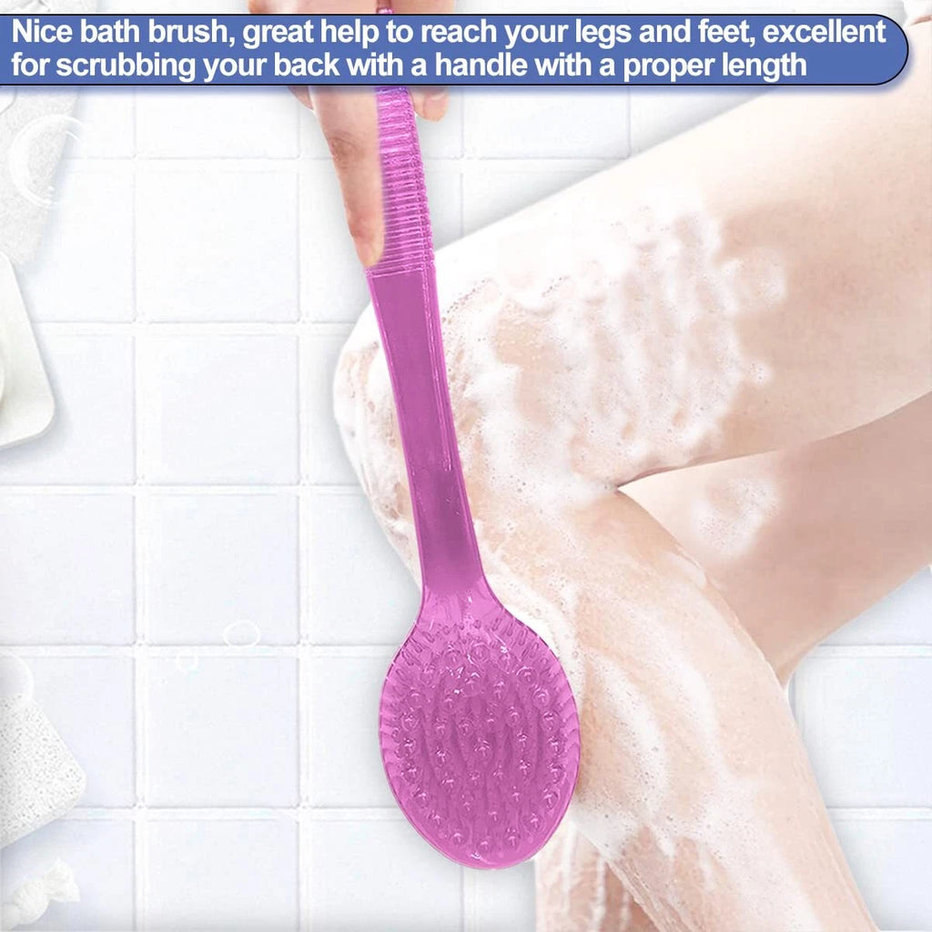 2× Long Handle Back Shower Exfoliating Bath Body Brush Skin Scrubber Massager US