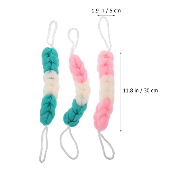 3 Pcs Back Scrubber Bath Towel Man Body Tool Puff Shower Exfoliating
