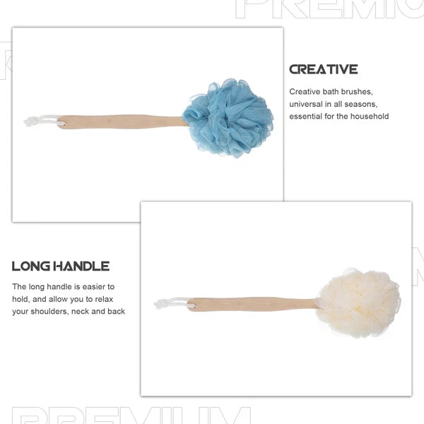 2 Pcs Shower Scrubber Brush Bath Bathtub with Long Handle