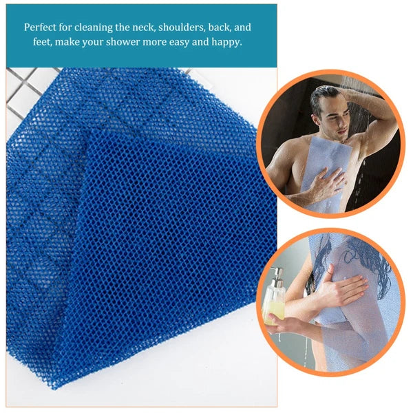 2 Pcs Bath Towel Women's Man Bathroom Scrubber Shower Brush for Body