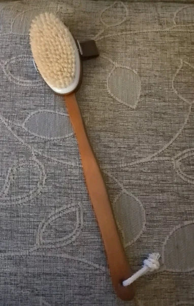 Croll & Denecke Bath Brush Dark Wood, Long Handle, Natural Spa Beauty Gift