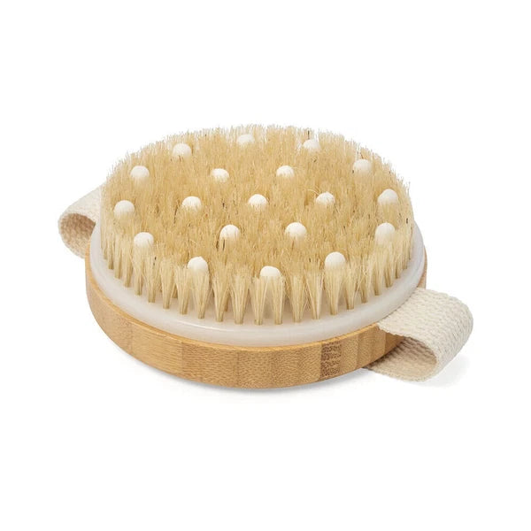 Dry Brushing Body Brush-Round Exfoliating Brush for Cellulite Lymphatic Drainage