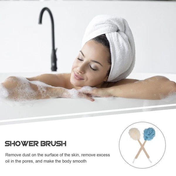 2 Pcs Body Scrubber Brush Bath Brushes Elderly Baby Long Handles for