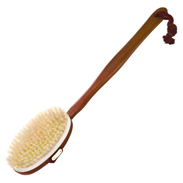 Croll & Denecke Bath Brush Dark Wood, Long Handle, Natural Spa Beauty Gift