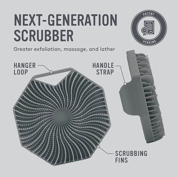 2 in 1 Body Shower Scrubber Wash Exfoliator Brush Scalp Silicone Massager