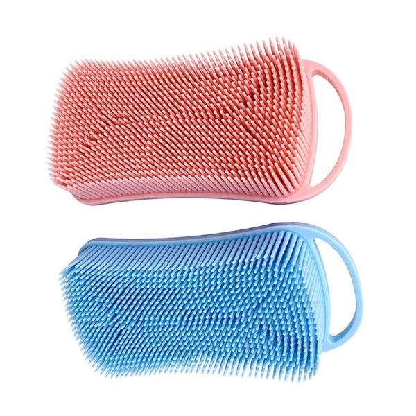 2 Pcs Silicone Shampoo Brush Handheld Bath Exfoliating Shower Brushes