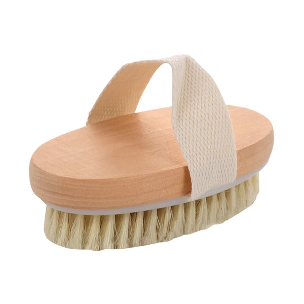1-2pc Natural Bristle Dry Body Brush Anti-Cellulite Exfoliating Body Brush Brush