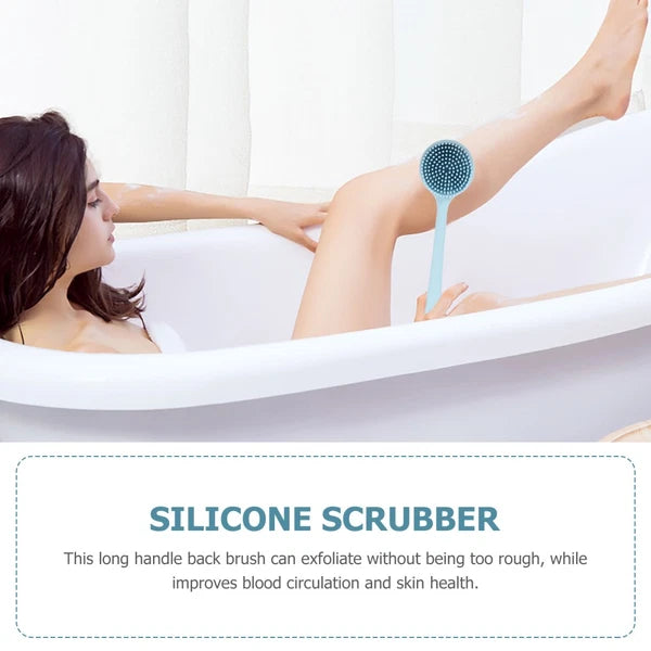 Silicone Bath Brush Back Cleaning Scrubber Shower Man Long Handle