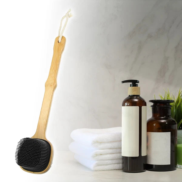 1Pc Long Handle Bath Back Scrubber Body Brush for Exfoliating Silicone