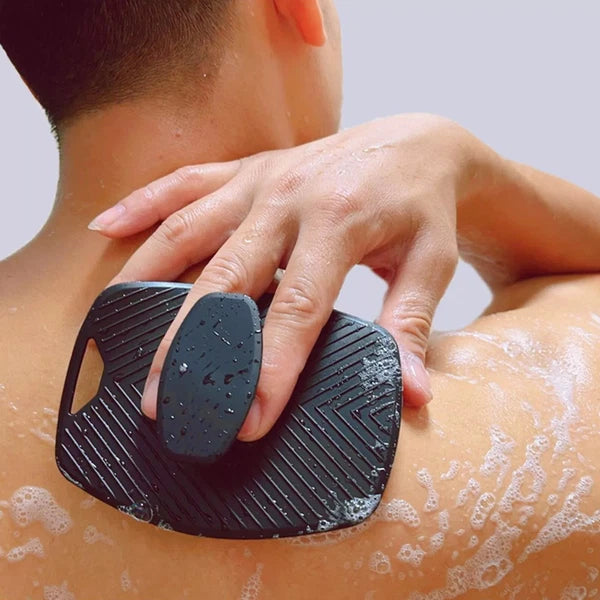 Mens Silicone Body Scrubber Shower Cleansing Brush Exfoliating Deep Clean Tool