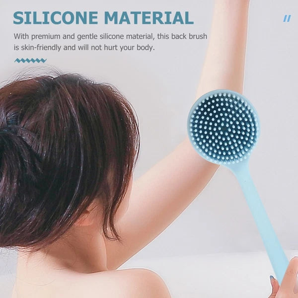 Silicone Bath Brush Back Cleaning Scrubber Shower Man Long Handle