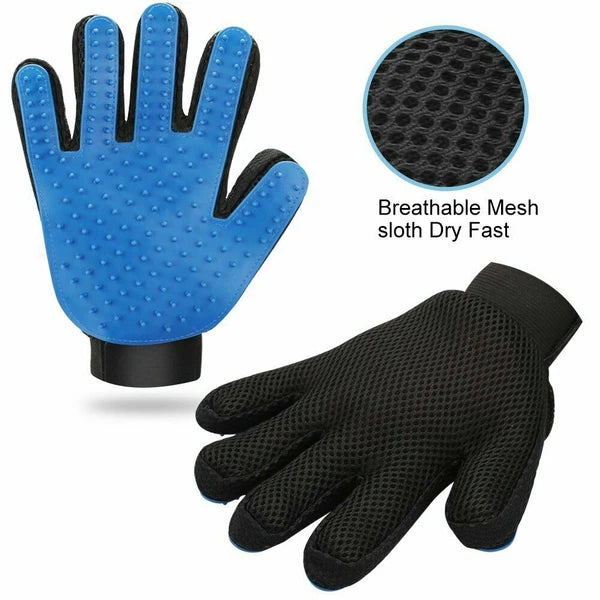 Pet Dog Cat Bath Gloves Grooming Washing Massage Fur Hair Soft Cleaning Brush US