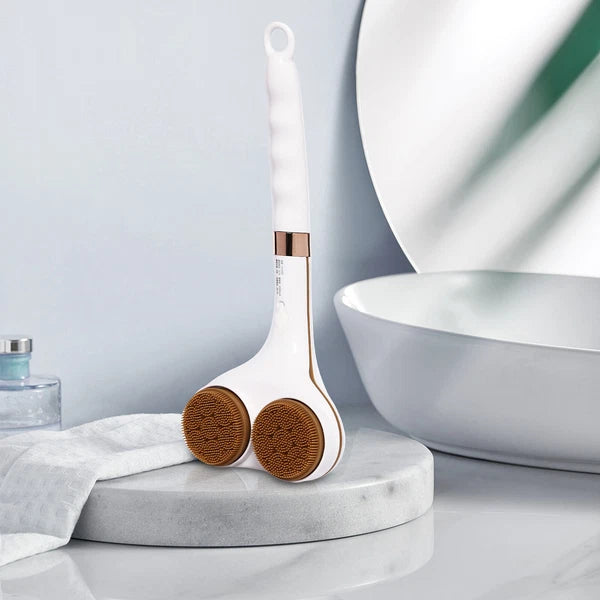 Double Head Electric Bath Brush Body Shower Brush Long Handle Back Massage Clean