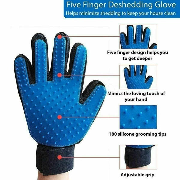 Pet Dog Cat Bath Gloves Grooming Washing Massage Fur Hair Soft Cleaning Brush US