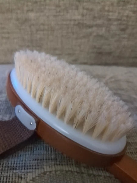 Croll & Denecke Bath Brush Dark Wood, Long Handle, Natural Spa Beauty Gift
